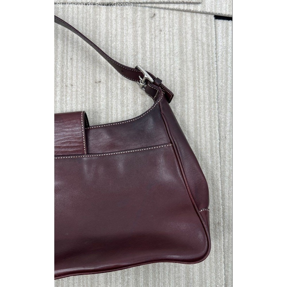 Vintage Coach Hampton's Hobo Burgundy Leather Shoulder Bag 7783 Great Condition - Picture 8 of 11